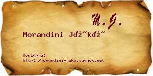 Morandini Jákó névjegykártya